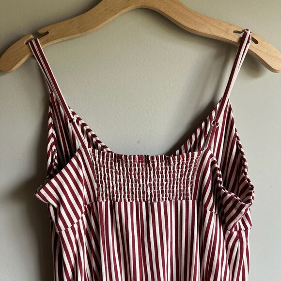 LAST CHANCE Vasna Desire Red and White Striped Midi Dress Size Medium - Picture 3 of 7